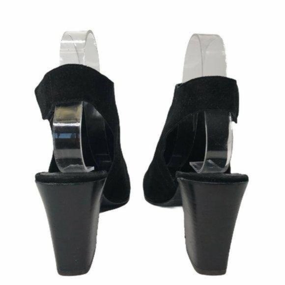 Eileen Fisher Suede Almond Toe Slingback Heels - Picture 8 of 11